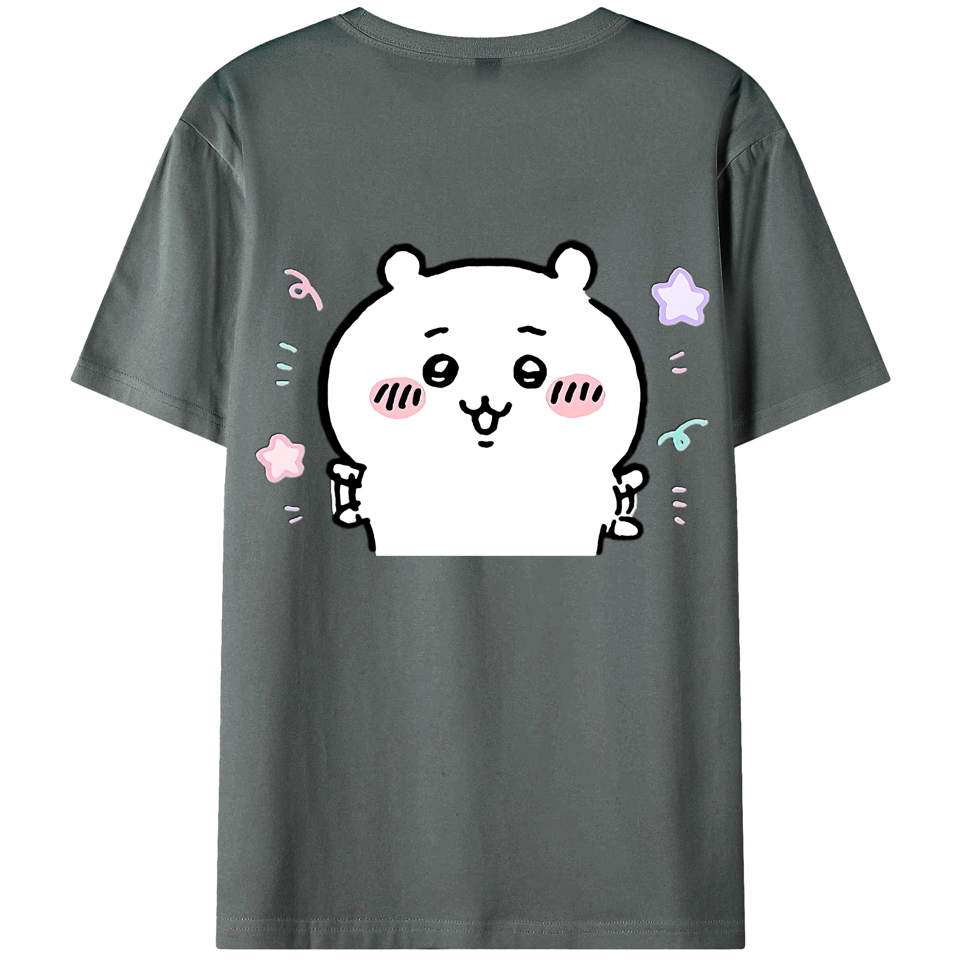 （画像用） ちいかわ ちいかわ Chii-kawa chiikawa 綿100％ メンズ半袖Tシャツ（バックプリント） 通気性